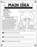 1st - 3rd Grade Main Idea Worksheet