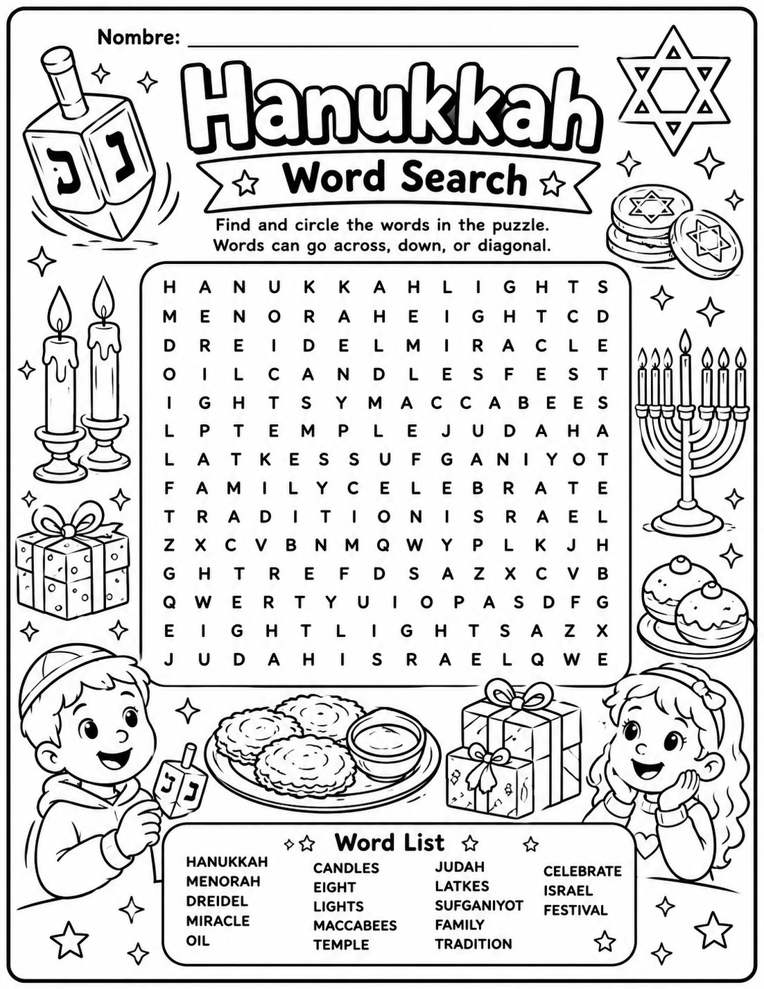 Hanukkah Word Search