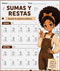 Spanish Language Addition and Subtraction Worksheet