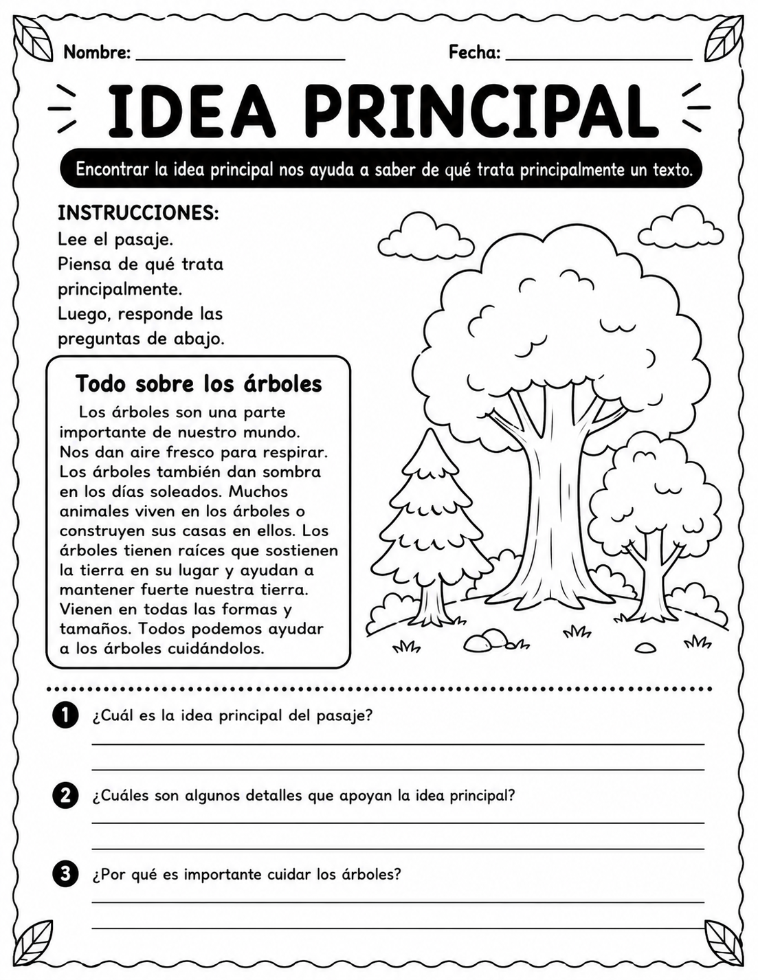 Main Idea Spanish Version