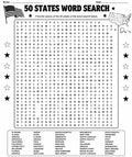 50 US States Word Search — Geography Activity for Grades 6–12